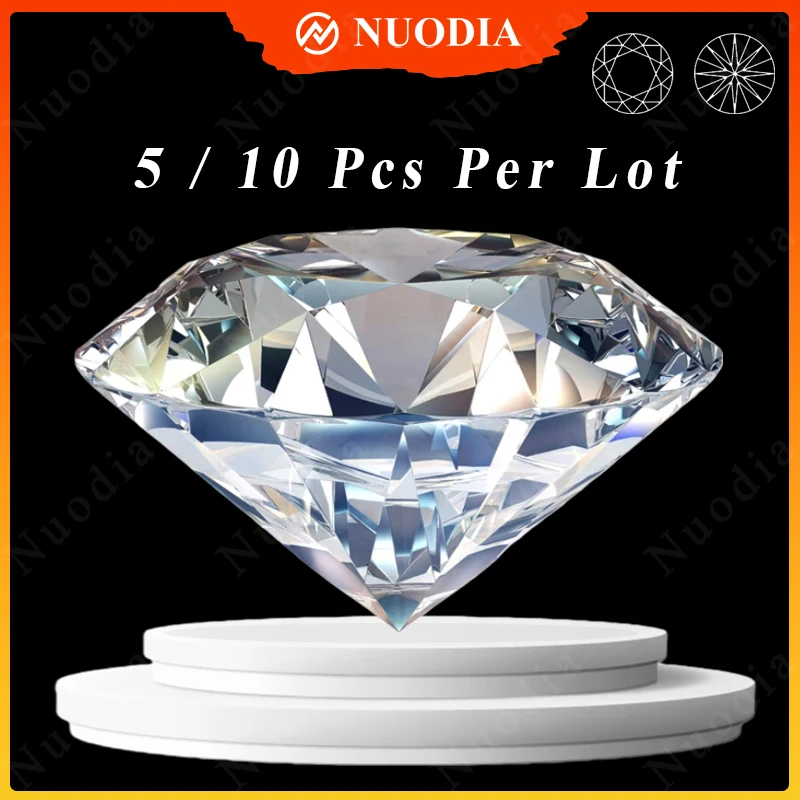5 / 10 Pcs Per Lot Super White D Color Moissanite Stone Round Cut 0.1-6.0ct VVS1 Positive Pass Diamond Test With GRA Certificate