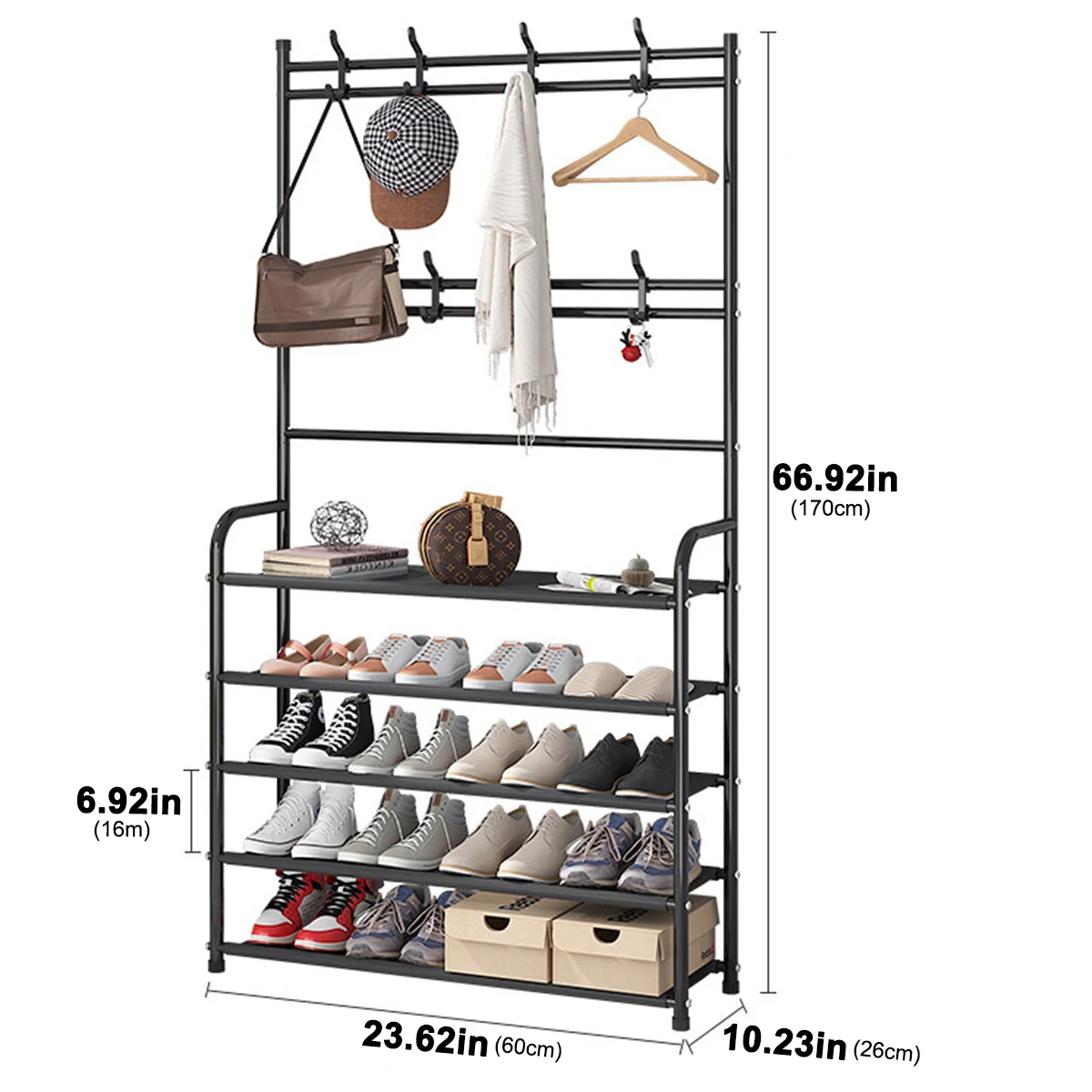 Perchero de Metal de 5 niveles, estante de secado de ropa, colgador de suelo, armario organizador de ropa, armario, muebles para el hogar