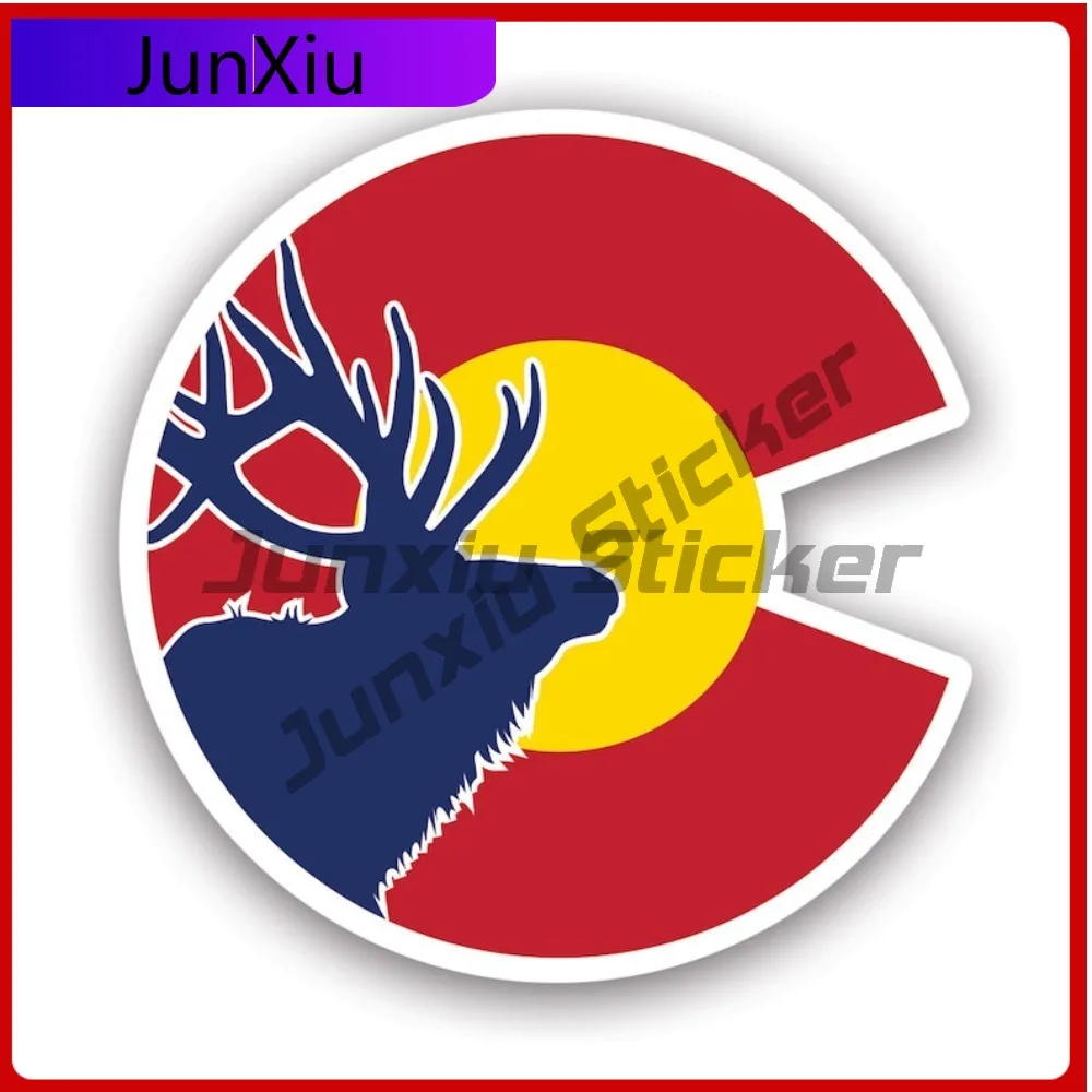 

Colorado Flag Elk Sticker Waterproof Outdoor Anime Bumper Waterproof Vinyl Decal For Air Conditioners Fun Decor Fun Decor Unique