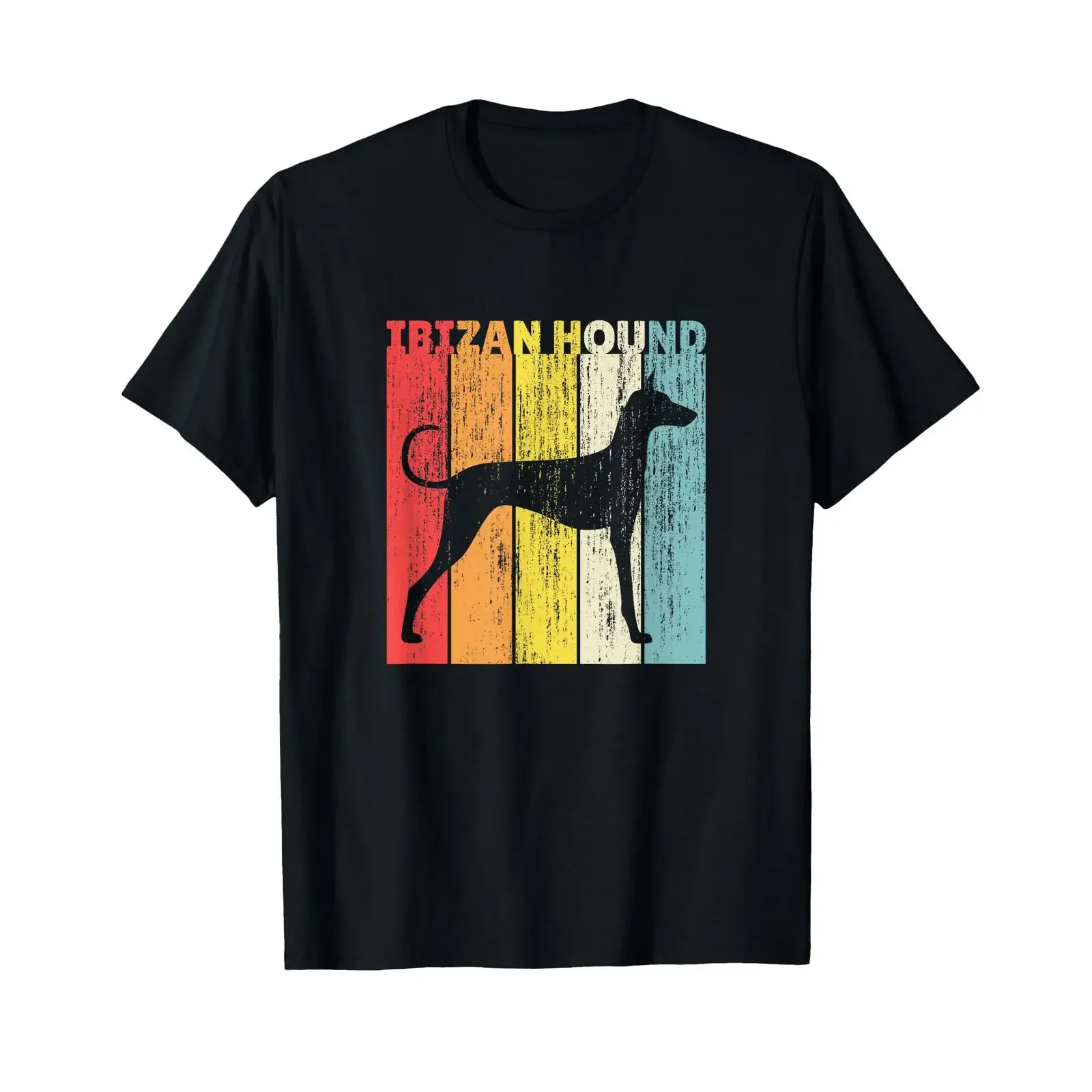 Camiseta Podenco Ibicenco vintage lavada unisex, versátil, informal, con gráfico para hombre, para uso diario, estilo urbano, transpirable