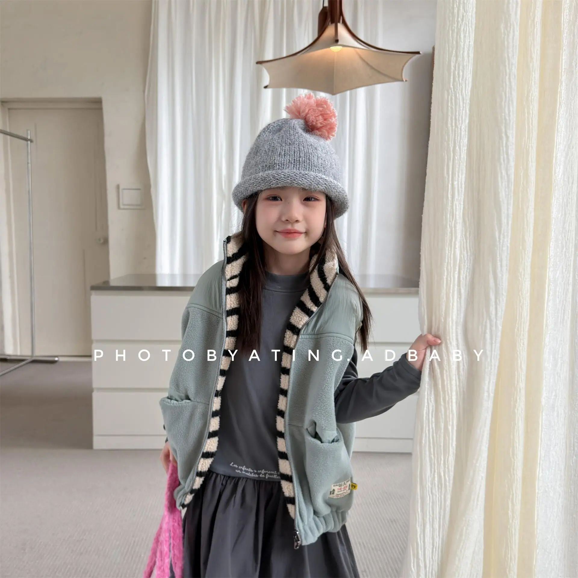 2026 Winter New Children Reversible Vest Plus Velvet Thick Girls Sleeveless Warm Coat Kids Lambswool Vest Baby Fleece Tops