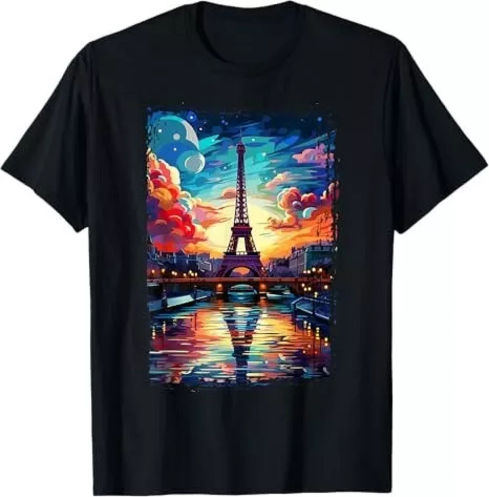 Paris Eiffel Tower Tee France Souvenir Unisex T-Shirt Size S-5XL