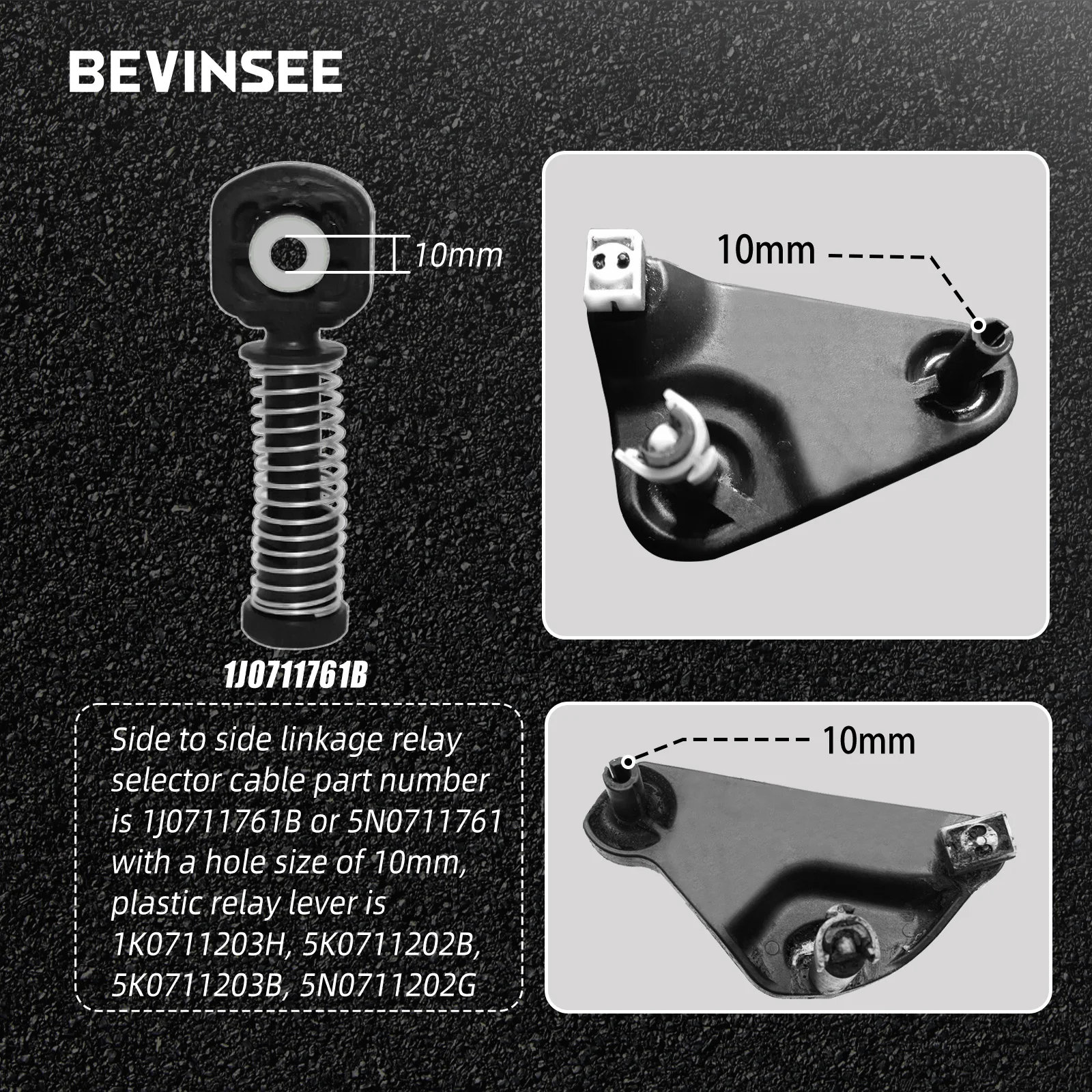 BEVINSEE Shifter Bushing Side Plates for Plastic Relay Lever for VW for Golf 7 MK7 GTI R for Passat for Jetta for Audi A3 Q3 TT