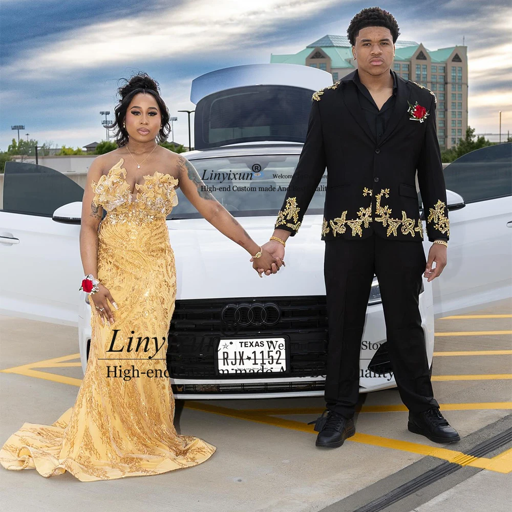 فستان كلاسيكي للحفلات الراقصة على شكل زهرة للنساء حورية البحر سباركلي رداء حفلات الزفاف مخصص ذيل محكمة بدون حمالات فيستدوس دي سيريمونيا