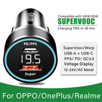 For OPPO car charger SuperVooc 100W, Cigarette Lighter plug for OPPO Find X7 Reno8,12V Usb for realme oneplus charger warp 80w