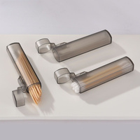 Portable Plastic Toothpick Holder Case Clear Travel Kitchen Restaurant Supplies Toothpick Storage Box Transparent Container