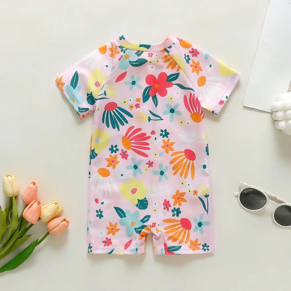 Infant Baby Girls Floral Bathing Suit One Piece Swimsuit Soft Summer Beachwear Toddler Water Sport Apparel