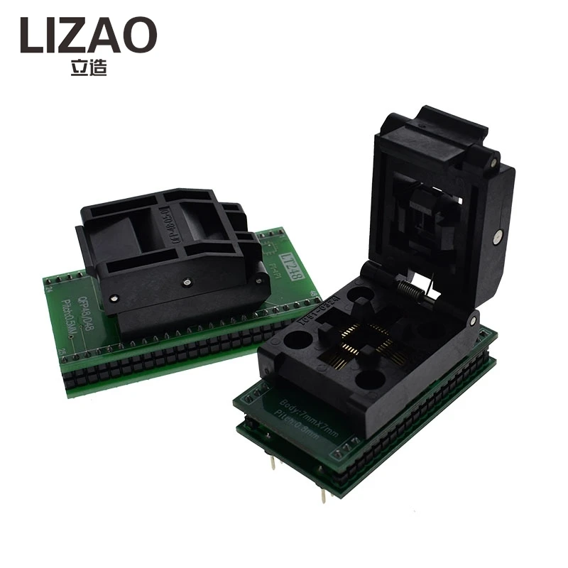 LIZAO QFP48 TQFP32 QFP32 to DIP48 Adapter, 0.5mm Pitch LQFP48 TQFP48 IC Test Socket Programming Converter Board