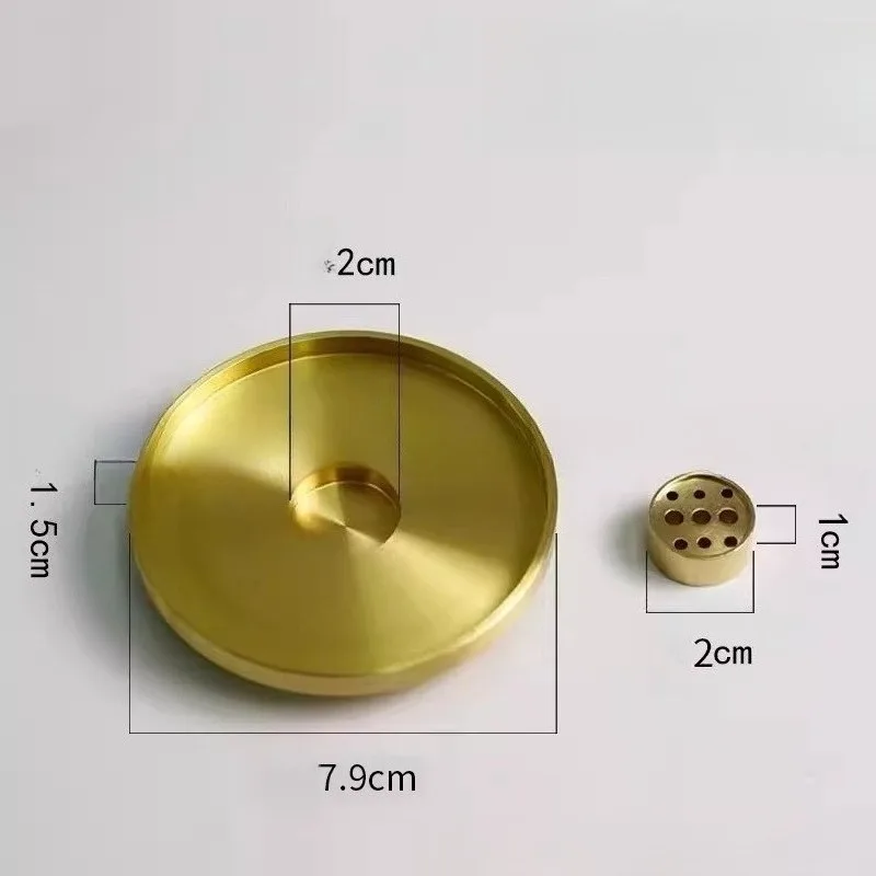 Brass Incense Plate Nine-hole Joss Stick Insert Base Tea Room Ornament Zen Aromatherapy Burner Home Incense Seal Accessories
