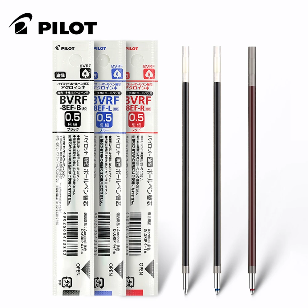 10 peças piloto 4 + 1 caneta esferográfica multicolorida núcleo BVRF-8EF/8f prensa de óleo multifuncional caneta de óleo 0.5/0.7mm suave
