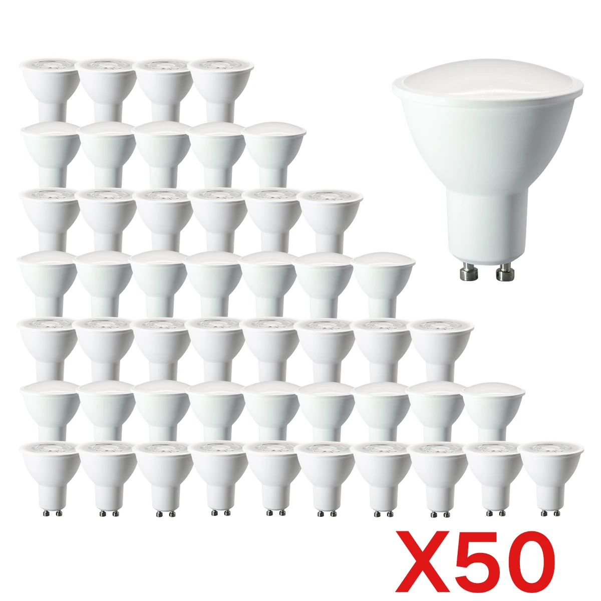 50PCS/lot Hight Bright LED Spot Light GU10 Bulbs 3W 5W 6W 7W 8W 9W Ra80+ No Flicker Warm White Lighting 3000K-6000K for Home