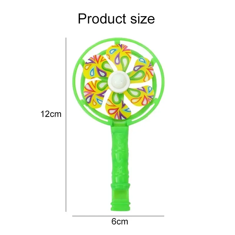 Retro Whistle Pinwheel Toy for Kids Candy Color Windmill Whistle Blowing Pinwheel Cheering Prop Party Favor Gift