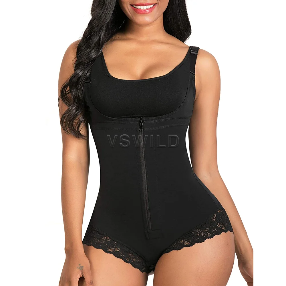 

Lifter Tummy Control Shapewear Waist Trainer Women Lace Zipper Open Bust Bodysuit Shorts High Waist Body Shaper Slimming Panties