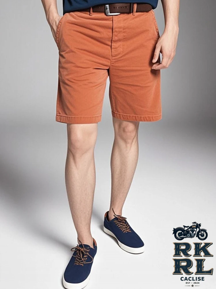 

RKRL American Sle Waed Pure Cotton Orange orts Casual Straight Leg Men's Summer orts Busin Gentleman Sle