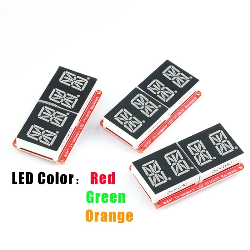 

VK16K33 0.54 Inch 0.54 4 Bit Meter Digital Tube Module LED Display IIC I2C Control Meter 3.3V 5V for Arduino Red/Green/Orange