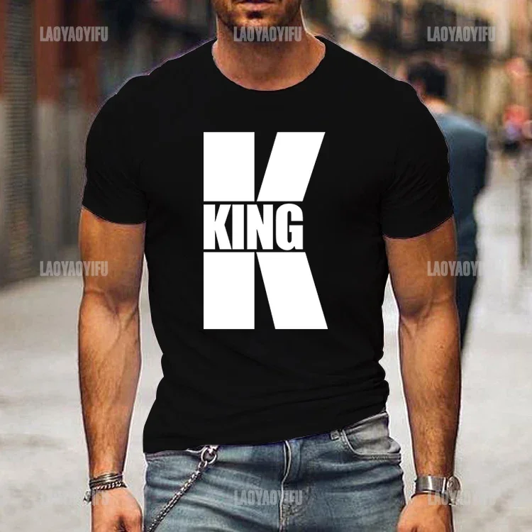 Valentine Gift Short Sleeve Honeymoon T Male Female Y2k Cotton Shirt Men Women Matching Couple Big Letter Q or K Queen King Tee