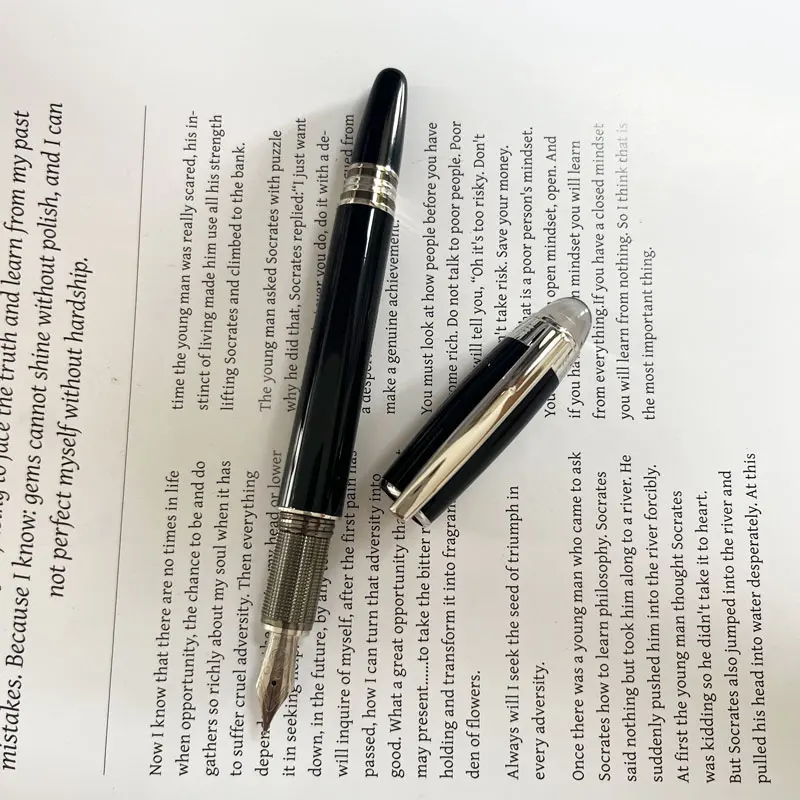 إصدار محدود MB الراتنج الأسود رقعة الشطرنج كريستال ستار رولربال جل قلم حبر جاف تصميم فريد من نوعه رمز سلسلة المكتب NDL33966L #3