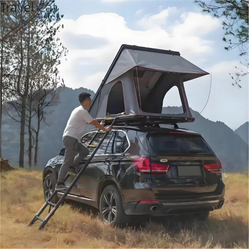 Solar rooftop tent with skylight and anti-condensation layer