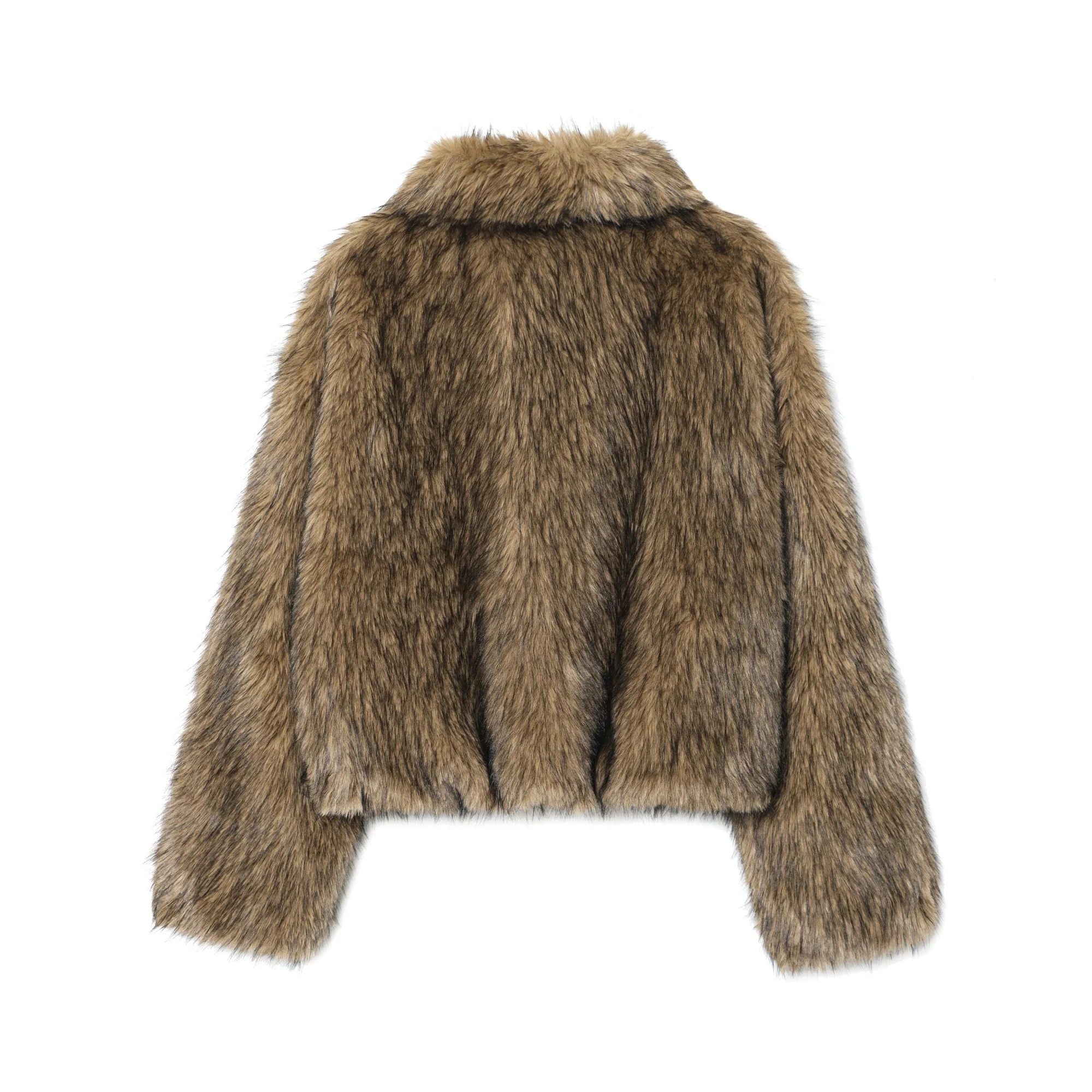 Frauen Licht Braun Winter Faux Pelz Mäntel Weibliche Chic Straße Gradienten Warme Pelzmantel Weibliche Mode Verdicken Luxus Oberbekleidung Kleiden