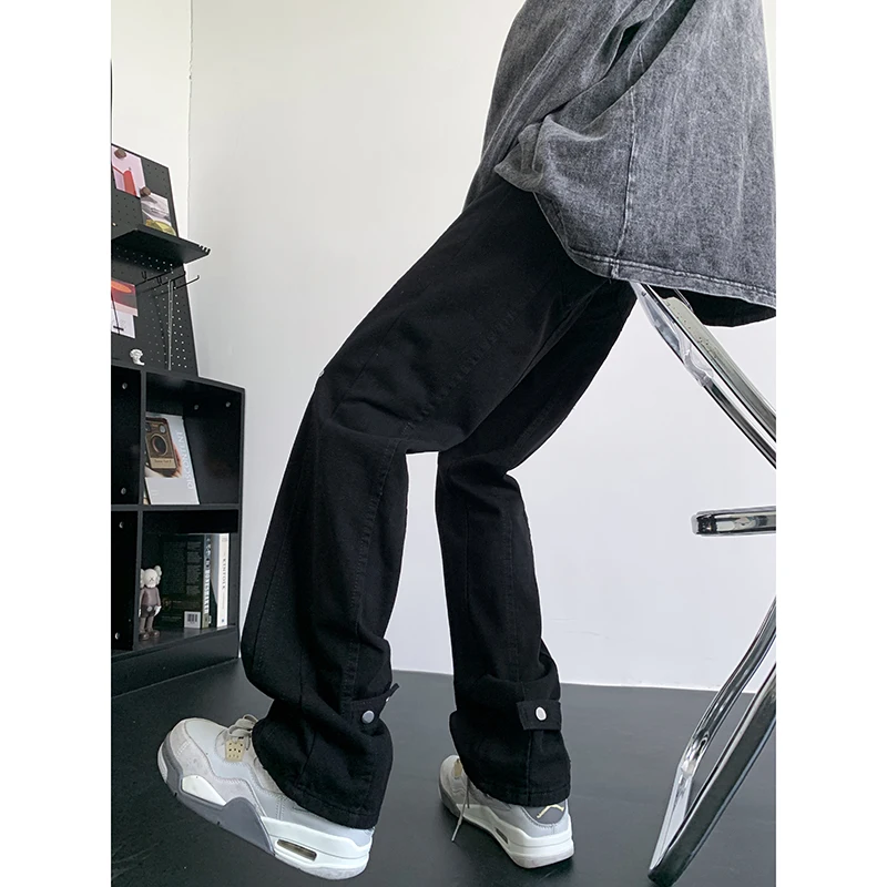 

Casual Loose Straight Leg Men's Jeans Spring Autumn New Sle American High Street Vibe Workwear Bootcut Trousers Cool