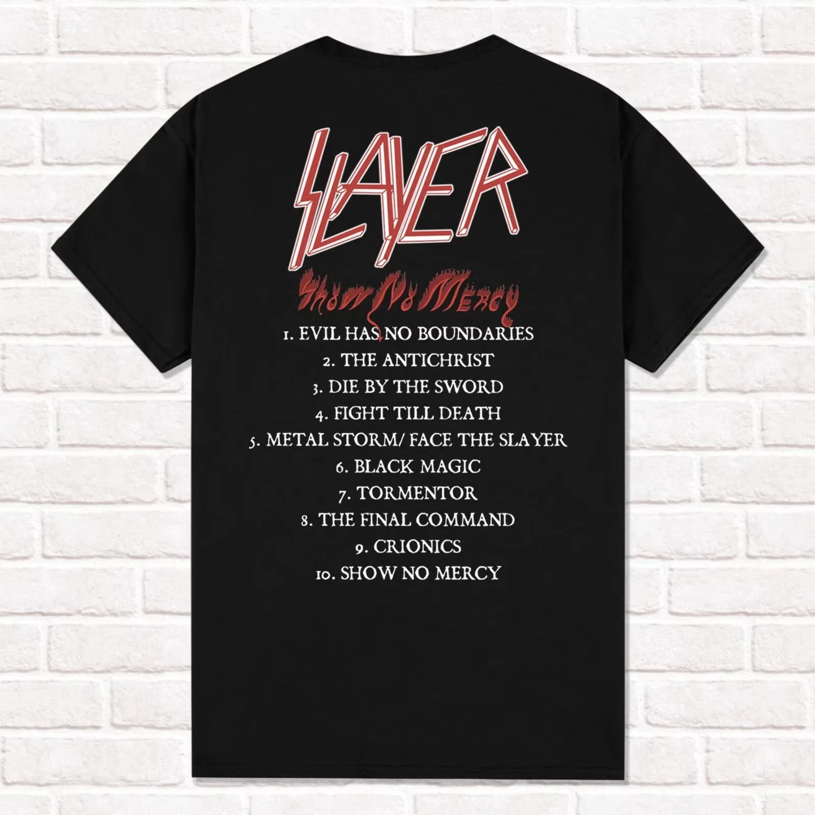 Trendy Slayer Show No Mercy Album Print T-shirt Unisex Men Women Aesthetic Streetwear Short Sleeve Tee 2026 New