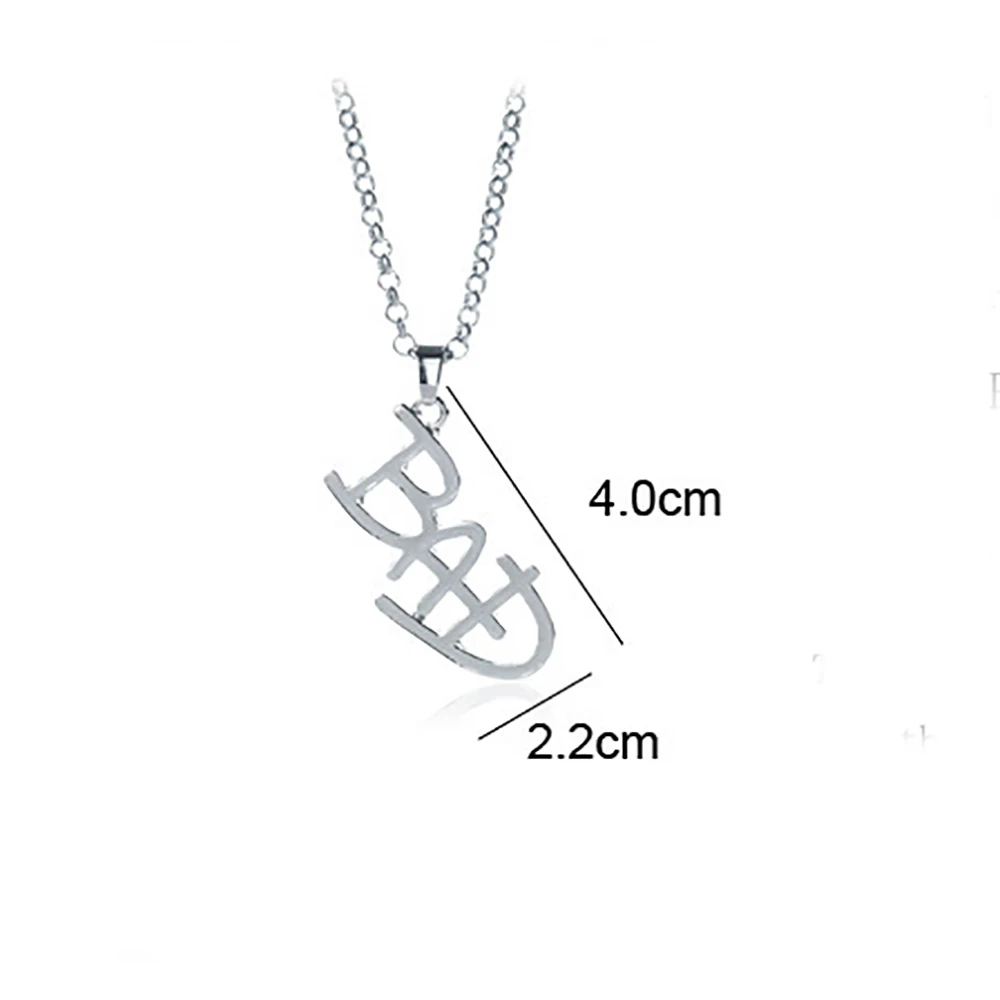 Artist Singer Michael BAD Necklace Rock Roll Everlasting Jackson Classic MJ Pendant Hot Charm Punk Cosplay Accessories Fans Gift