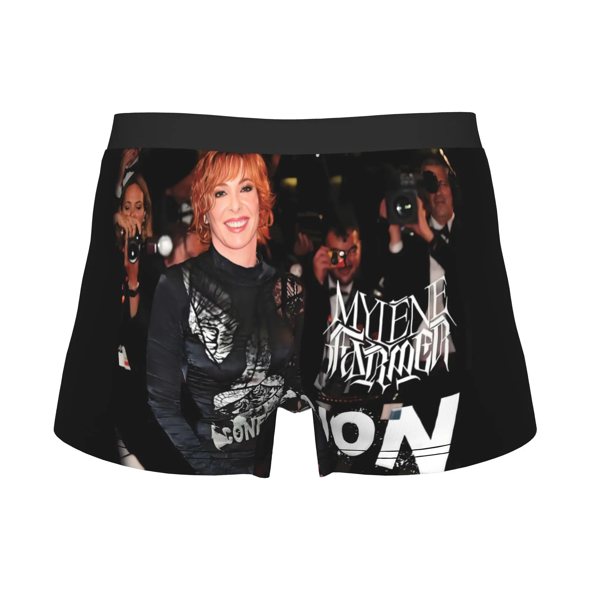 Beautiful Mylene Farmer Boxer Shorts For Men 3D Printed Singer Underwear Panties Briefs Stretch Underpants