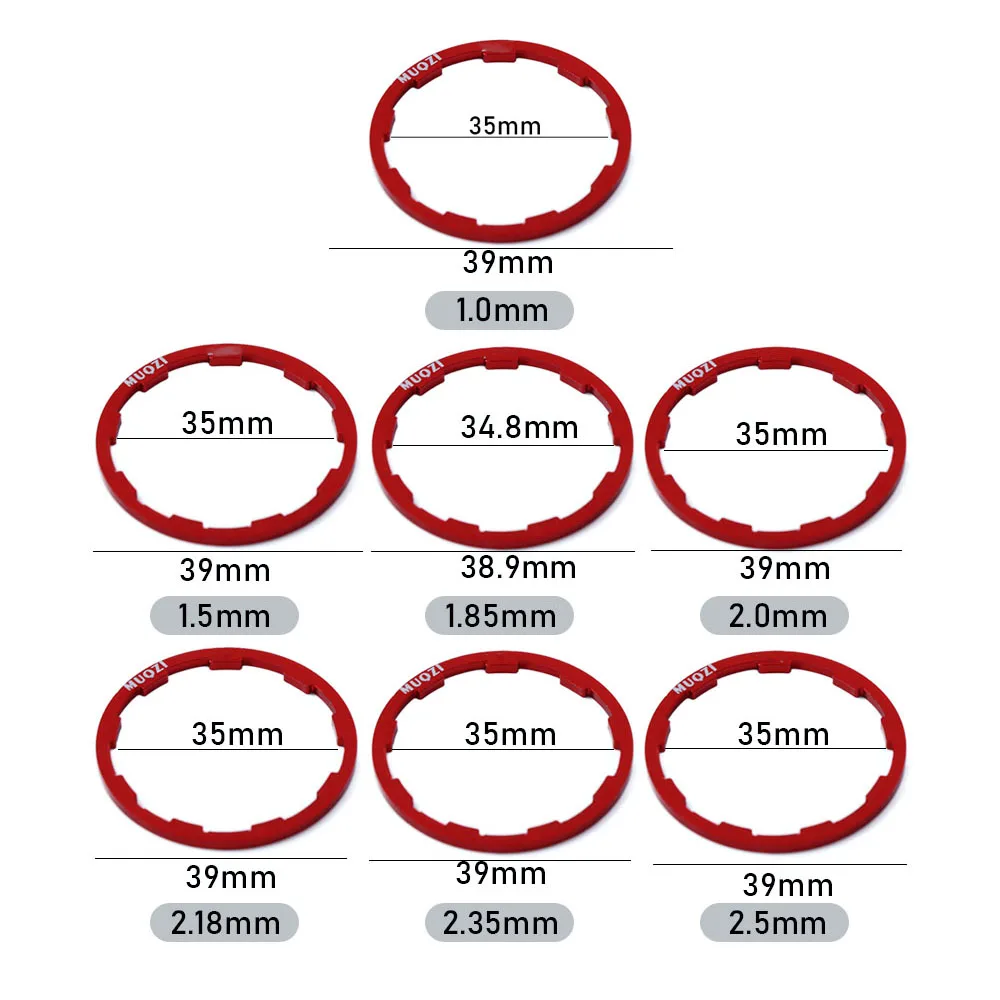 Espaçador do volante da gaveta para a bicicleta, arruela do cubo, gaxeta do Freehub, 7 8 9 10 11 12 velocidade, 1mm 1.5mm 1.85mm 2mm 2.18mm 2.35mm