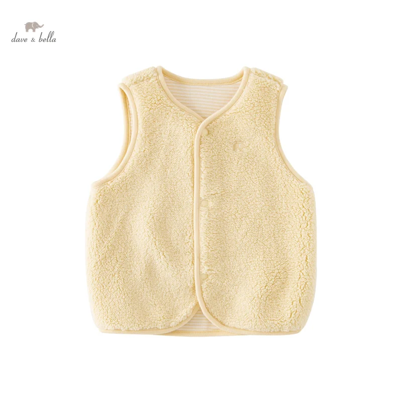 Dave Bella Children Knitted Vest Tank Top 2023 New Autumn Winter Boys Girls Comfortable Fashion Casual Top Outdoor DB4237450