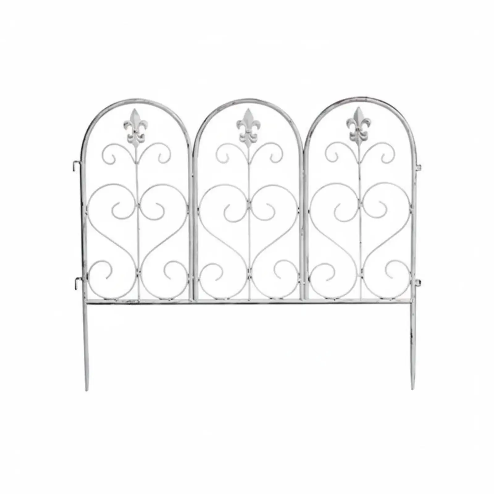 Wrought Iron Design Border Fence Weather Resistant Decorative Metal Garden Fence