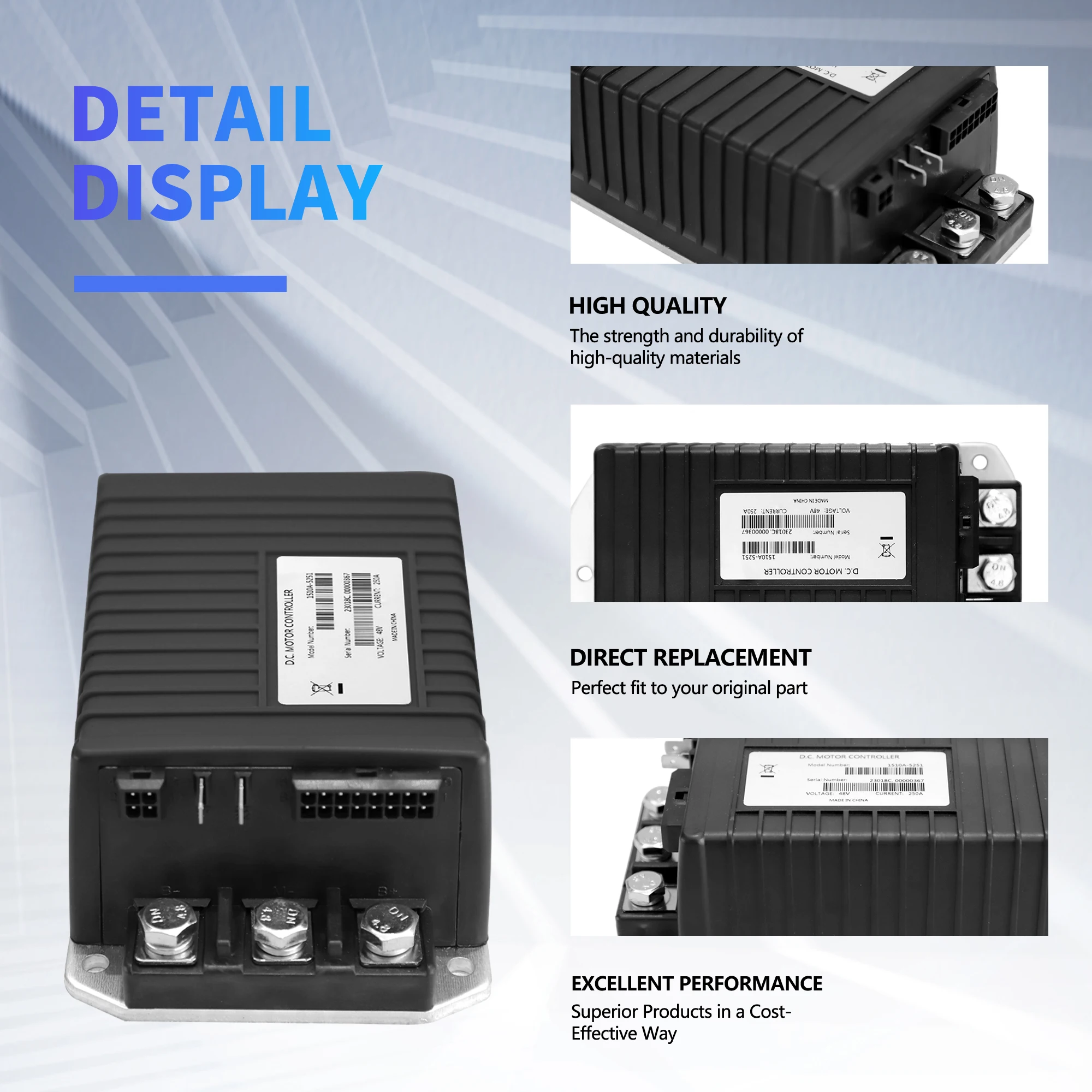 1510A-5251 48 فولت 250A وحدة تحكم المحرك تناسب كورتيس نادي السيارات DS سابقة عربة جولف #3