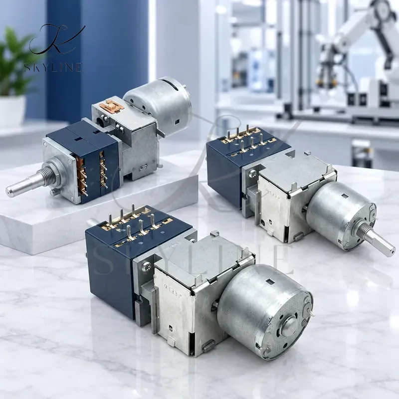 For Alps RK27 Model Dual Potentiometer Motor Volume Amplifier 5K 10K 20K 50K 100K For Audio Equipment