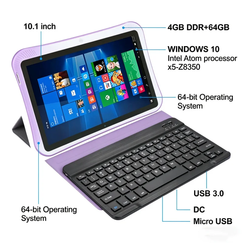 10.1 INCH Q1 Tablet PC 4GB RAM 64GB ROM Memory WINDOWS 10 Intel Cherry Trail Z8350 FHD 1280*800 IPS Screen WIFI