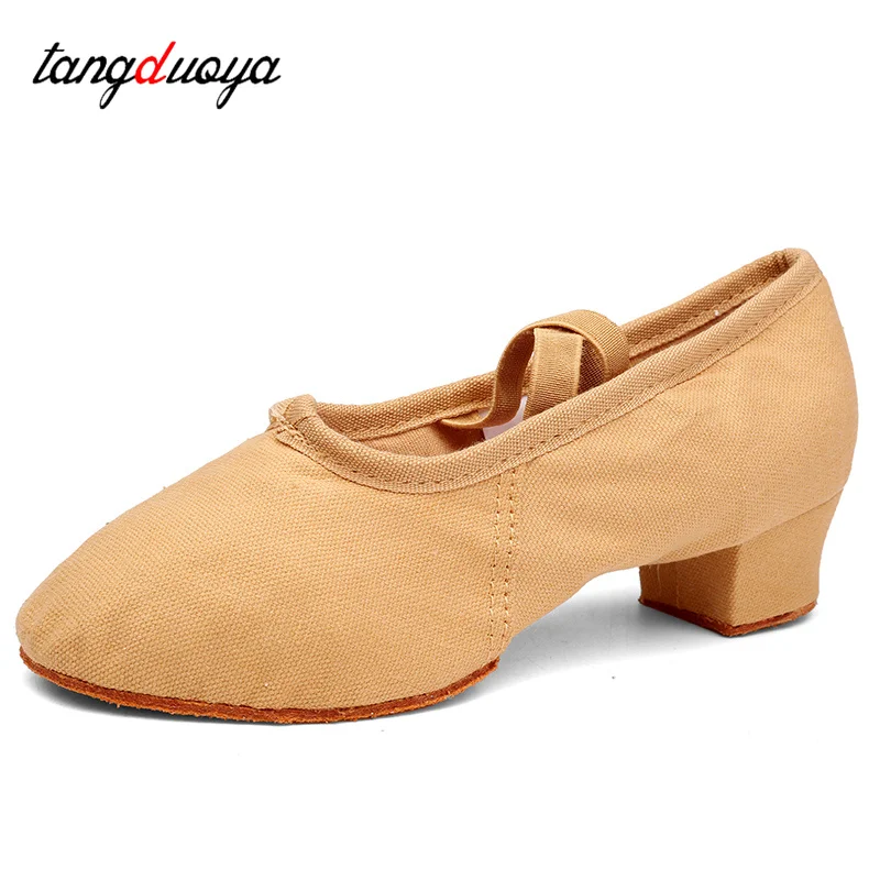 Zapatos de baile para niña y mujer, sandalias suaves para práctica de Tango, Jazz y Salsa, envío directo