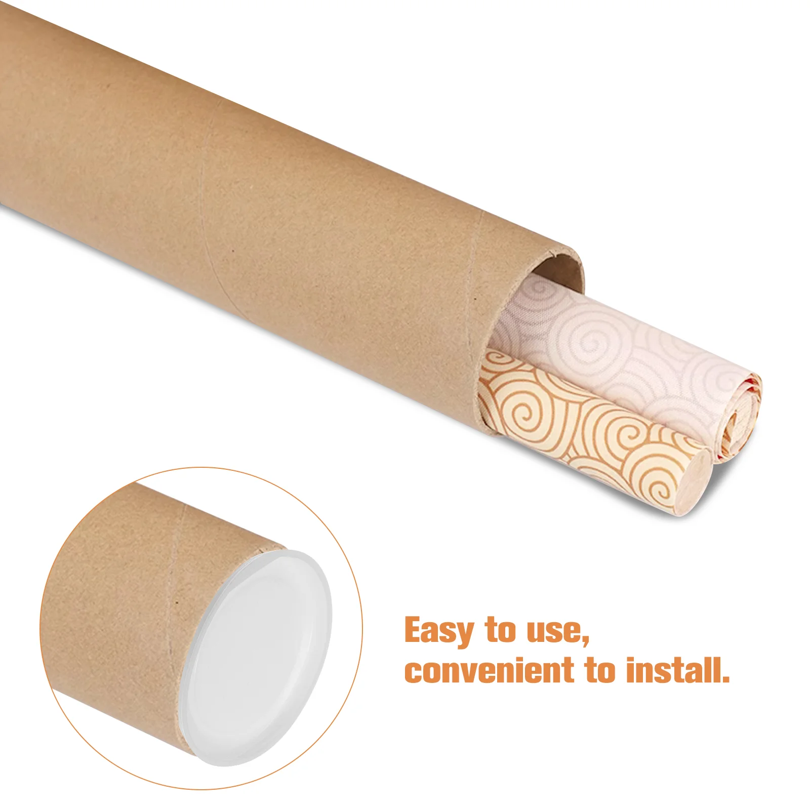 20 Pcs Mailing Tube End Caps Plastic Small Round Multi-function Kraft Paper Plugs Shipping Painting