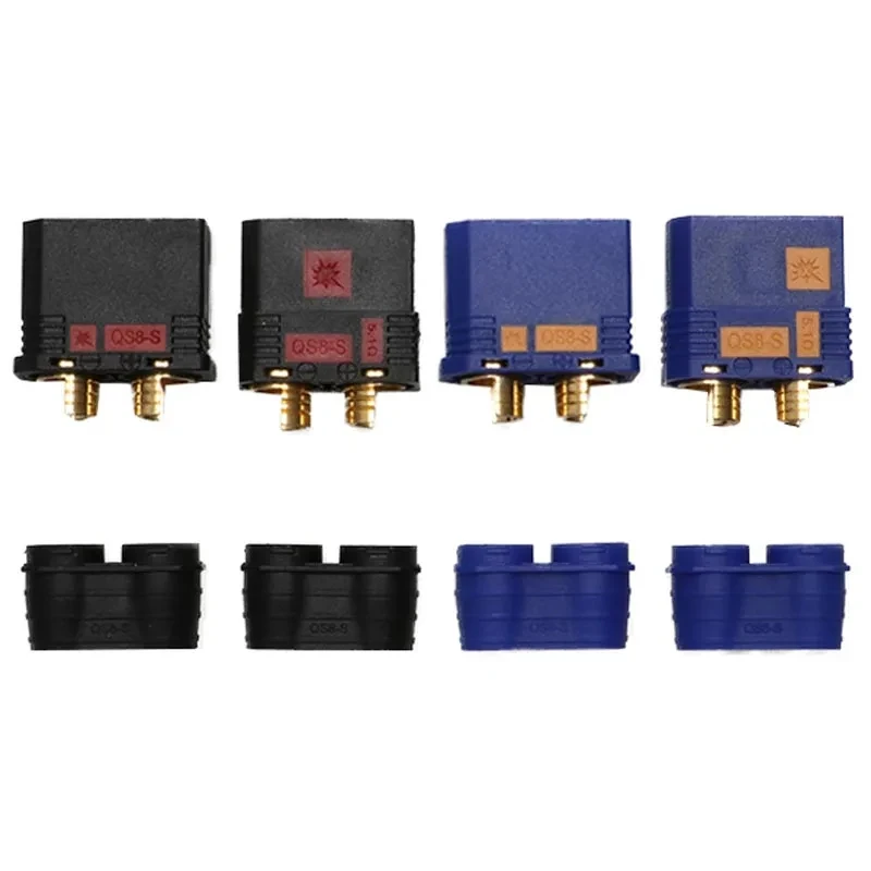 5Pairs Anti-Spark QS8-S EC8 Connector Male Female Gold Plated Bullet Battery Charger Connector for RC Airplane Drone Car E-bike