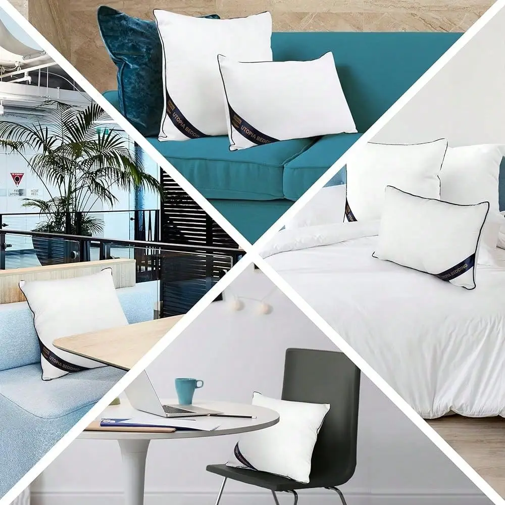 

Pillow Inserts Pack Of 2, White, 12 X 12 Inches Decorative Indoor Pillows For Sofa, Bed, Couch, Cushion Sham Stuffer