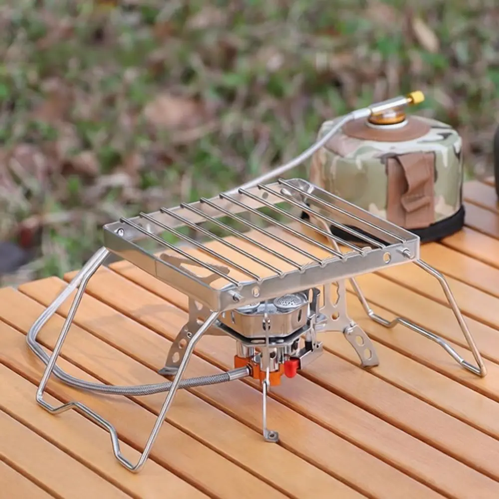 Foldable Bbq Grill Rack Portable Stainless Steel Camping Stove Support Outdoor Cooking Gridiron For Hiking Backpacking