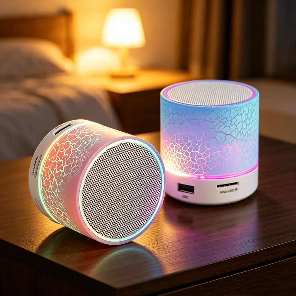 Mini Bluetooth Speaker Wireless Loudspeaker Crack LED SD Card USB Subwoofer Portable MP3 Music Sound Column for PC Mobile Phone