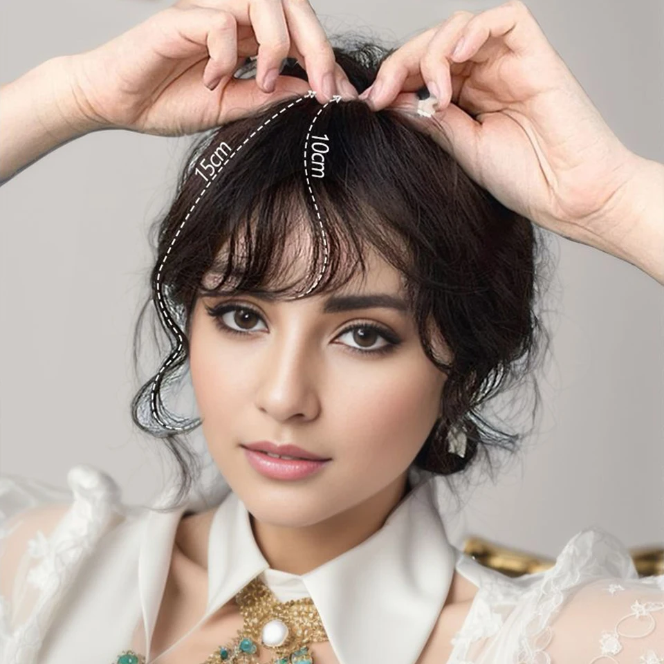 합성 곱슬 앞머리 클립 인 헤어 익스텐션 내추럴 웨이브 앞머리 헤어 익스텐션 스위핑 사이드 블런트 뱅 내추럴 헤어피스