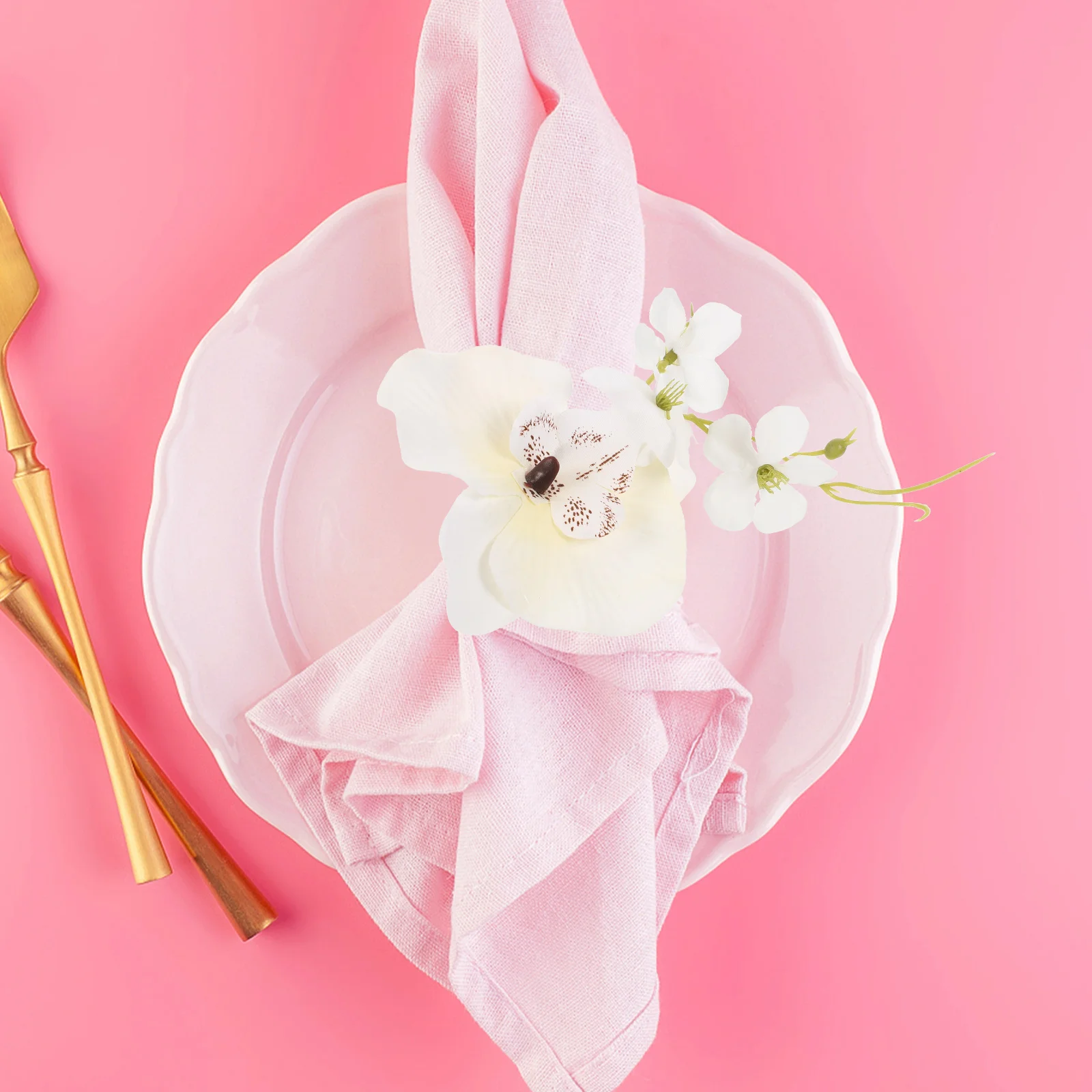 

4Pcs Napkin Rings Elegant Flower Design Premium Material Suitable Party Wedding Banquet Decorative Holders Practical Durability