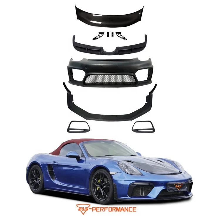 Excellent Fitment for Porsche Cayman 981 Upgrade to GT4 Style Body Kit With Front Bumper Front Lip Rear Diffuser Spoiler Wing