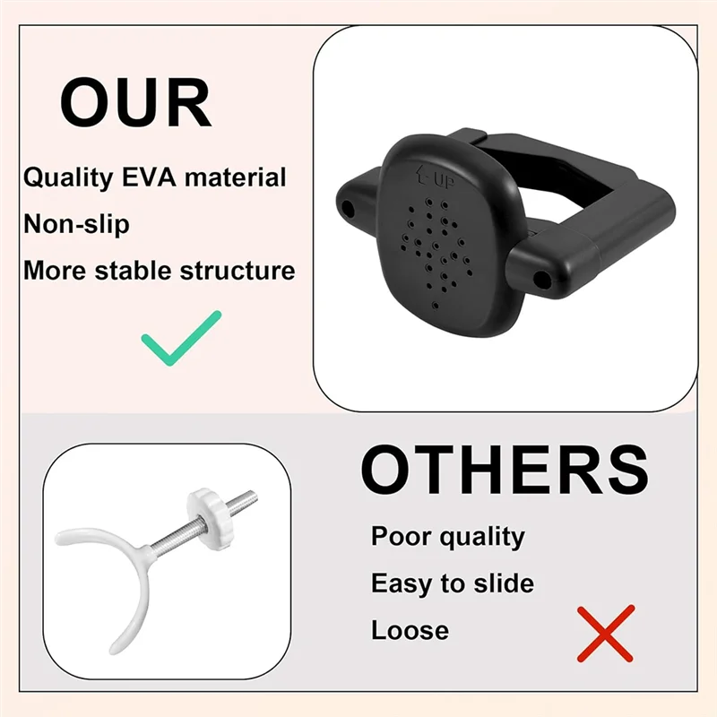 

AAAEL-No-Drill Baby Gate Mounting Kit 2Pcs Banister Adapters Stairway Universal Black Accessories