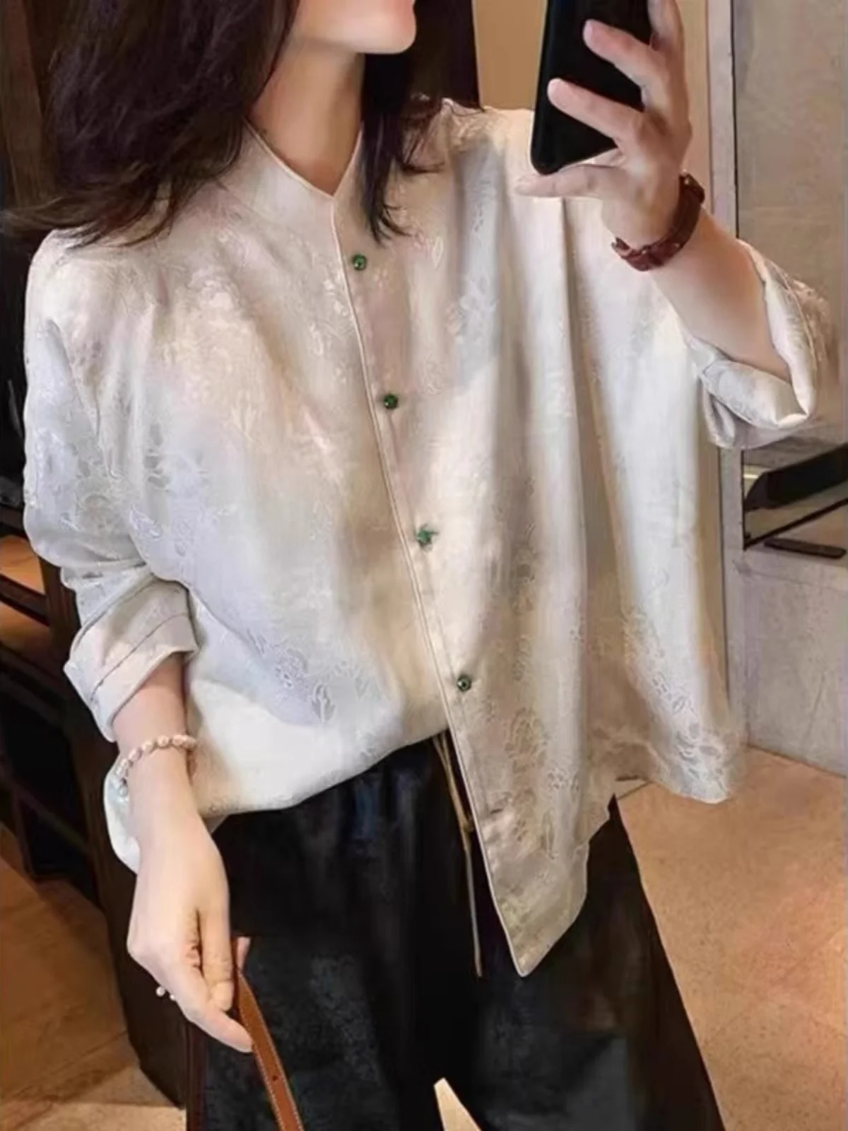 

Новая китайская свободная женская рубашка в стиле Тан, весенне-осенняя, высококачественная, в стиле ретро, национальный стиль, для чайной церемонии, оптом