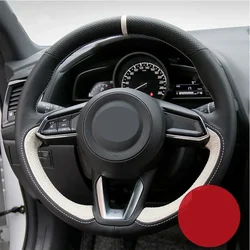 DIY Hand-stitched Leather for Mazda 6 Mazda6 CX-5 CX5 CX-4 CX4 CX-7 CX8 MX5 Car Steering Wheel Cover Sleeve Interior Decoration