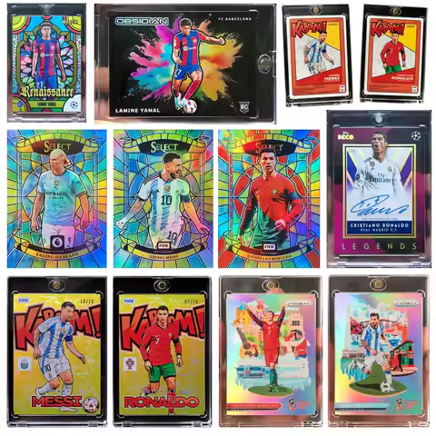 PANINI Haaland Messi Cristiano Ronaldo Milan DIY hausgemachte Regenbogen-Flash-Signatur-Sammelkarte Geburtstagsgeschenk für Jungen - AliExpress 26