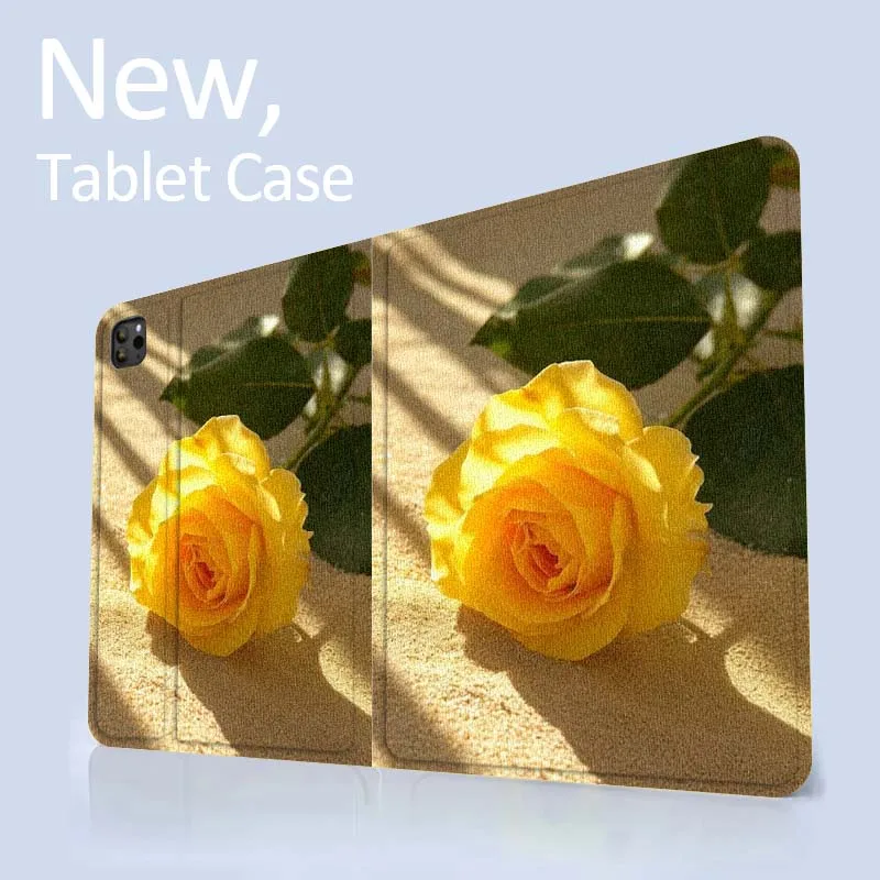 

Yellow Rose Pattern For iPad Pro 10th 11th 5th 6th 7 8 9 2 gen 11 13 M4 M5 10.2 9.7 12.9 10.5 10.9 Inch Tablet Case