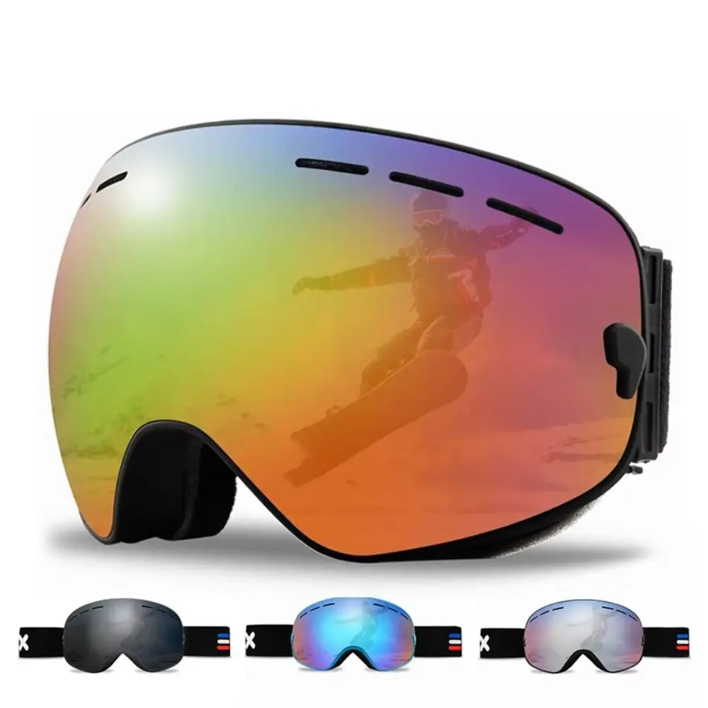 

Double Layers Ski Goggles Anti-Fog Electroplating Lens Snowmobile Eyewear Universal Soft Snowboard Skiing Glasses Motorcycle
