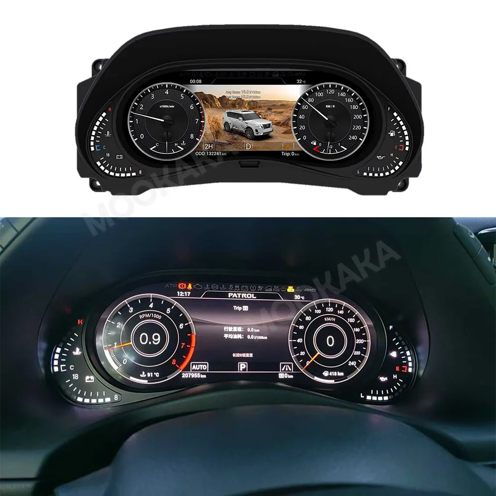 12.3 Inch 2K Screen LCD Gauges For Nissan Patrol Y62 Armada Infiniti QX80 QX56 2010-2023 Digital Instrument Cluster Speedometer
