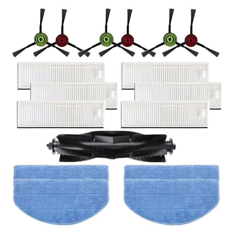 قطع غيار لروبوت المكنسة الكهربائية Tikom G8000/G8000 Pro، مناديل مرشحات الفرشاة الجانبية للفرشاة الرئيسية